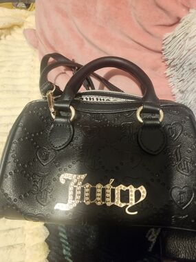 Juicy Couture Black Embossed Mini Satchel